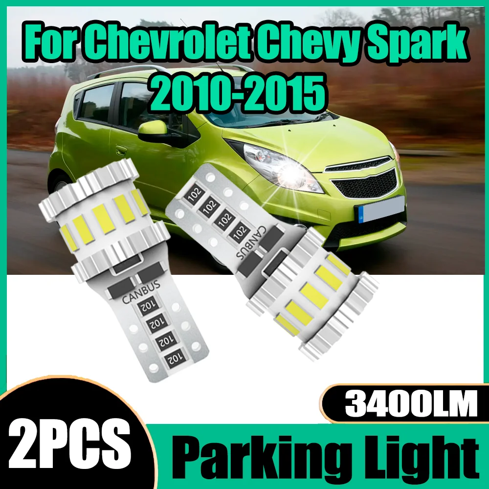 

2X W5W T10 Parking Light Bulbs 6000K White Small Lights Canbus No error For Chevrolet Chevy Spark 2010 2011 2012 2013 2014 2015