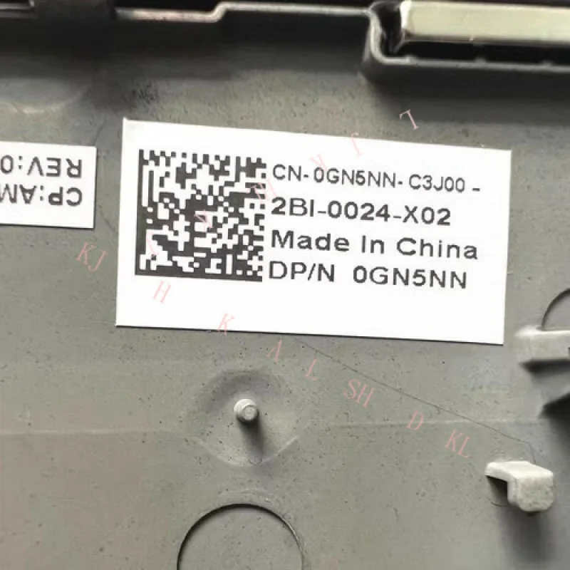 N 0GN5NN 델 에일리언웨어 X16 R1 블랙 노트북 C 쉘 커버 상단 팜레스트용