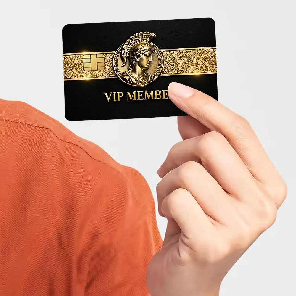 Black VIP Member Film Skin Cover Credit Card Stickers 4PCS Debit Front Decoration Bank Bus Pass Waterproof view 4