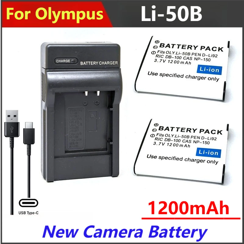 

Li-50B D-Li92 NP150 DB100 Battery Charger For Olympus Pentax Casio RICOH u6010 XZ10 800UZ VR370 VH520 VG190 TG860 SZ31 SH25 SH21