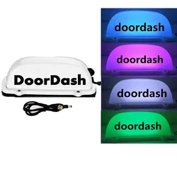 Rechargeable Battery Doordash Led Car Top Light Roof Sign With Usb Charger Wire Magnetic Base Waterproof Dome Light