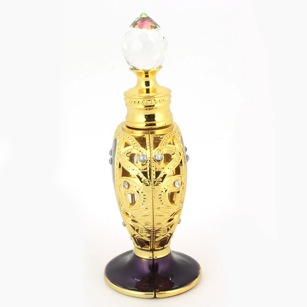 

1pc Essential Oil Bottle Heart Alloy Glass Storage For Perfume Nail Polish Travel Outdoor Container Skincare Tool