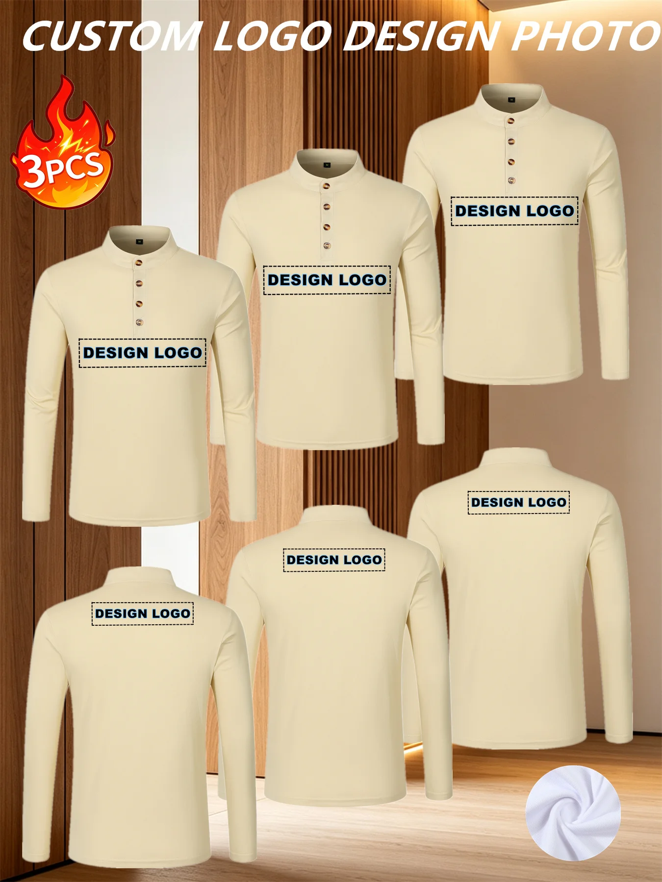 3pcs Polo Shirt Custom Logo CausalPersonal Company Brand Print Men And Women Clothing 8 Colors Summer Fashion Tops