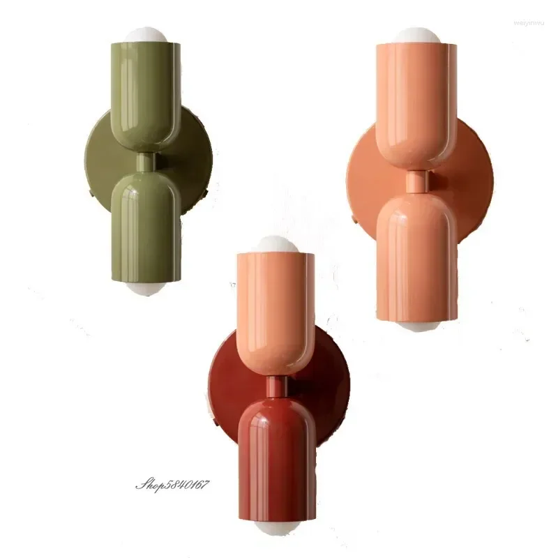 

Wall Lamps Modern Minimalist Lights Double Heads DIY Colors Bedroom Beside Lamp Decor Children's Room Study Sconce E27 Lighting