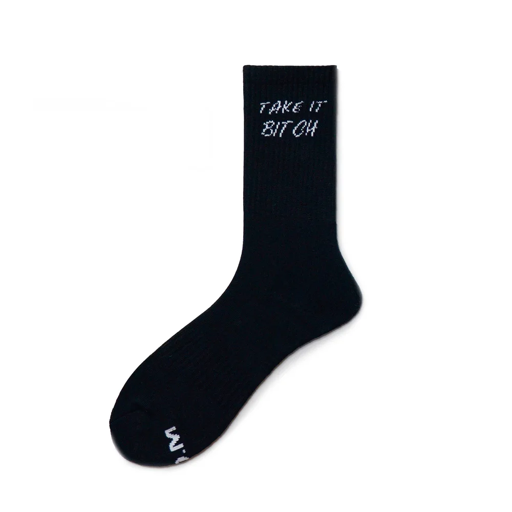 Alphabet Sports Socks Wool Wicking SEXY Cotton Midtube Socks Black and White Socks SEXY BOY