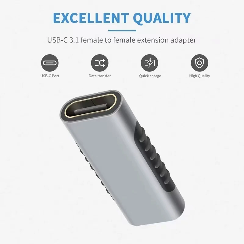 USB Type C Adapter Female to Female Extension Cable Connector Portable USB-C Coupler Type-C Converter For Phone Tablets Laptops