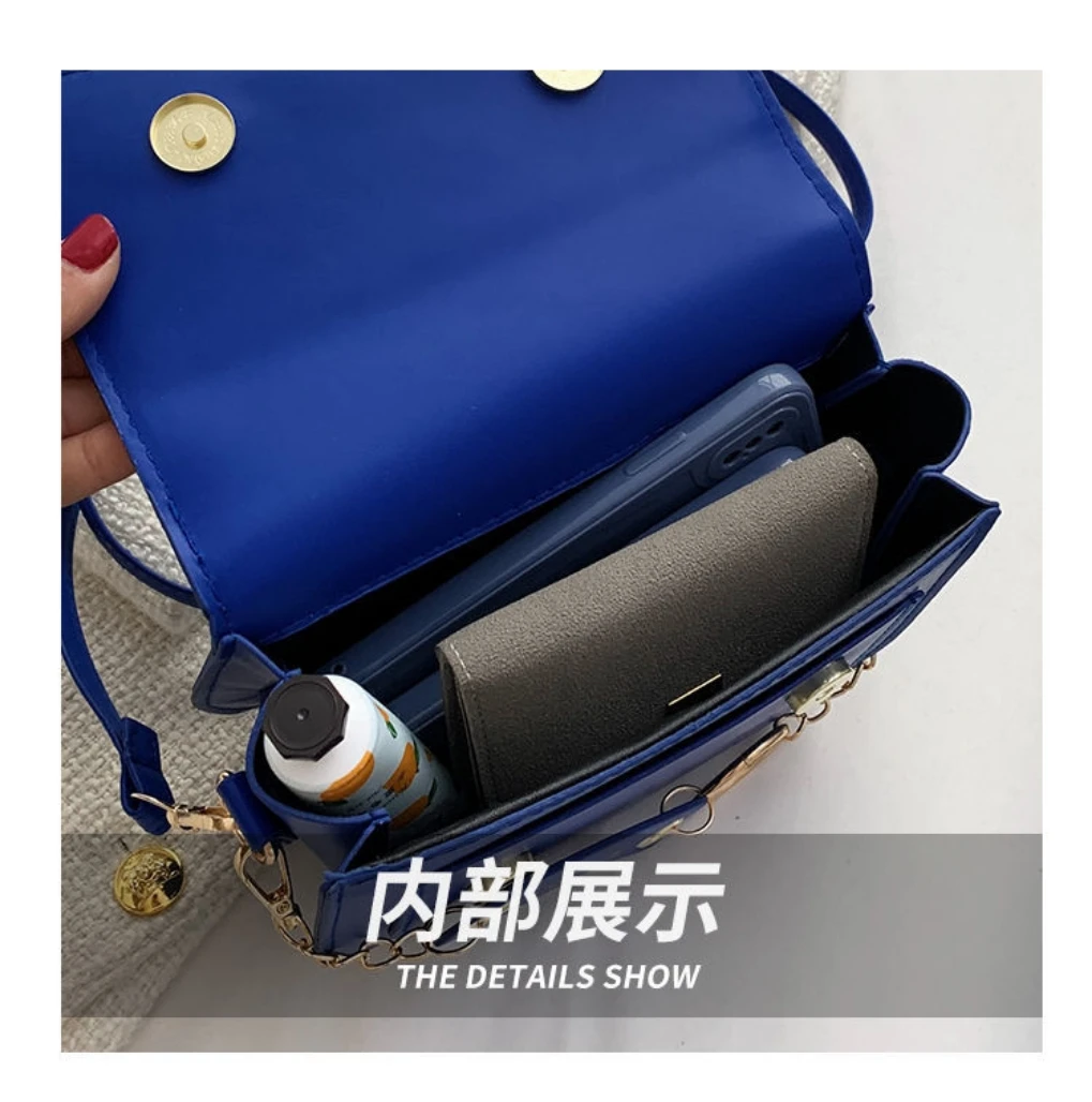 Blue Round Woman Handbag 2024 Luxury Trend Women Girl Shoulder bag PVC Lady Crossbody PU Purses Women\'s Leather Totebag