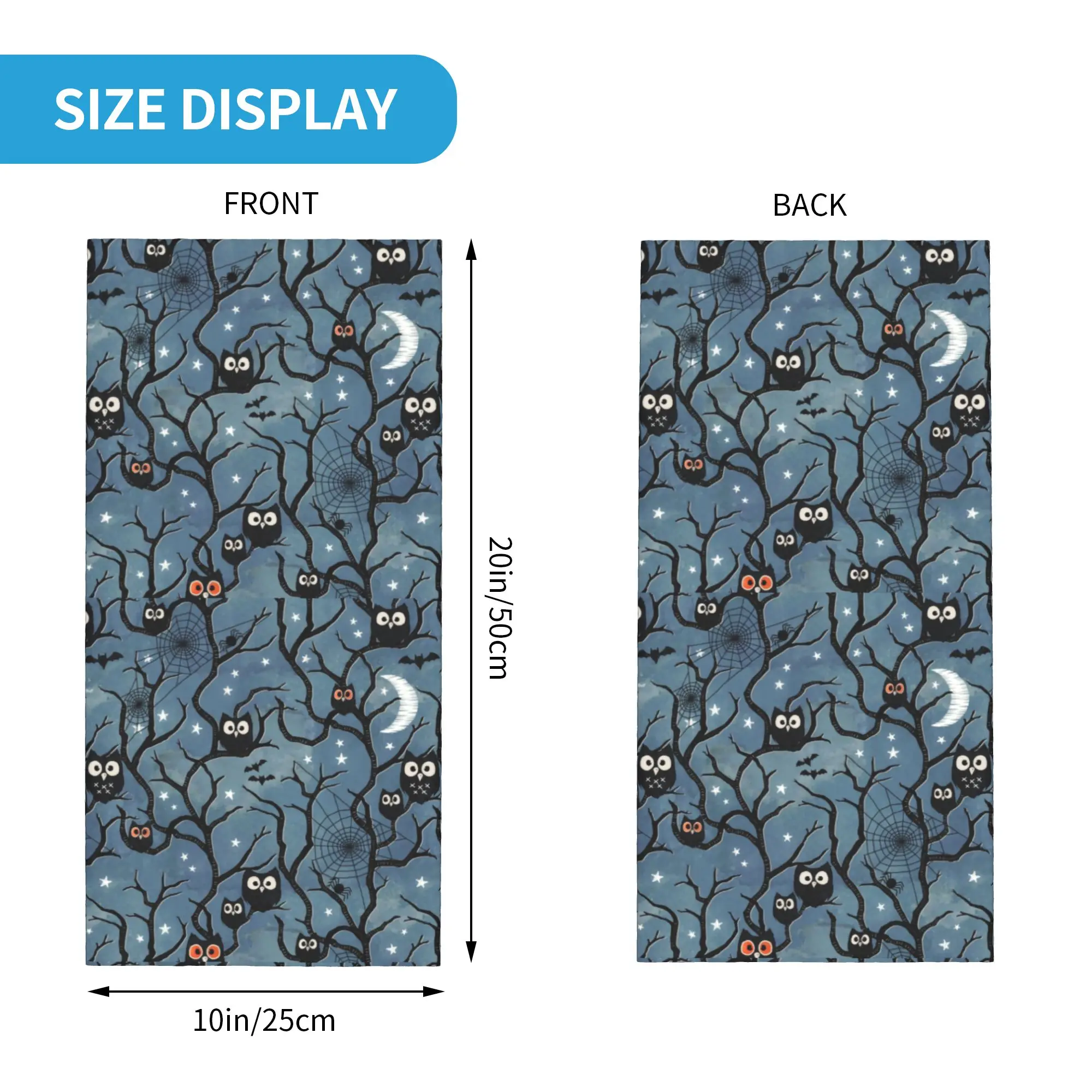 Custom Spooky Woods Owls Bandana Neck Warmer Men Women Winter Ski Tube Scarf Gaiter Forest Night Face Cover