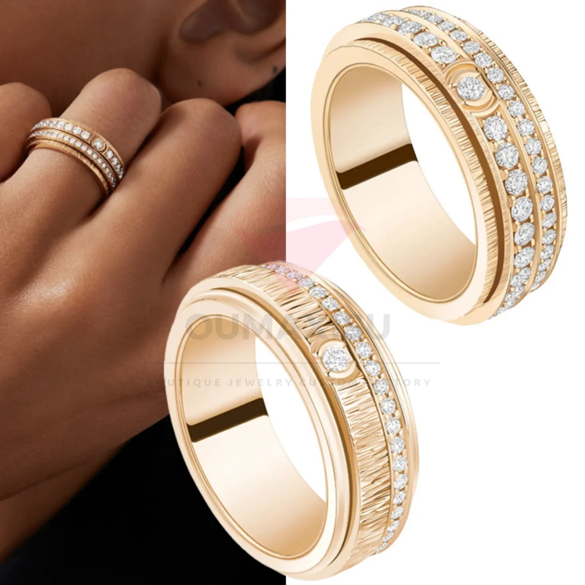 

Noble and Gorgeous S925 Court Style Totem Ring Zircon Ring Classic Versatile Banquet Essential Jewelry - Birthday Gift