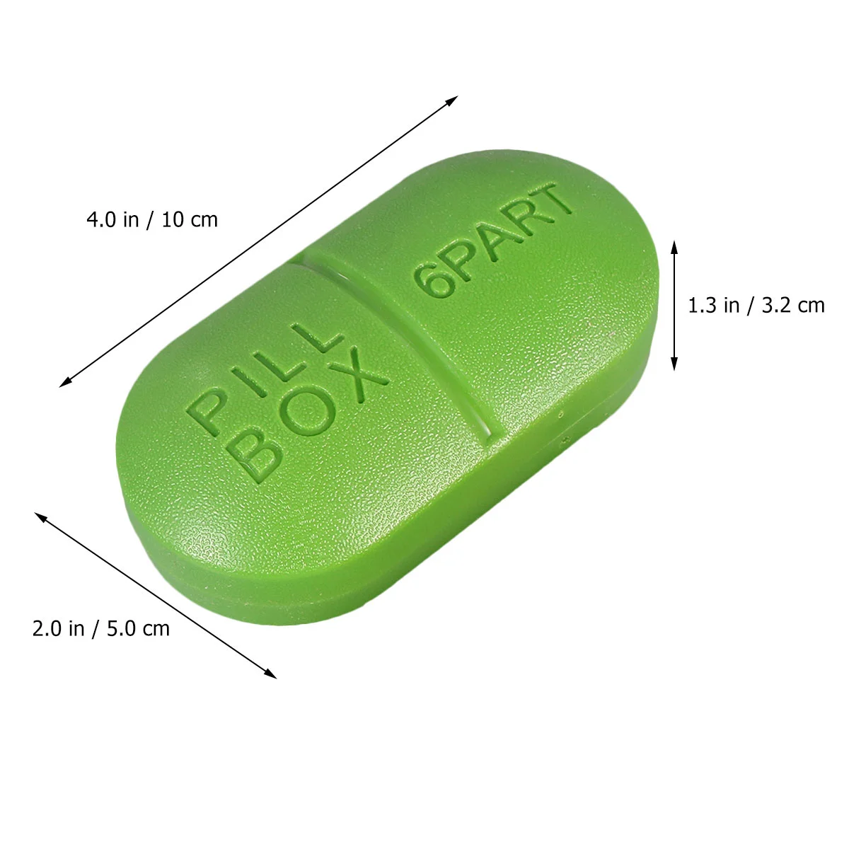 2PCS Portable Emergency Medicine Sub Container Oval Six-compartment Capsule Mini Medicine Case Plastic Storage Case for Home Use