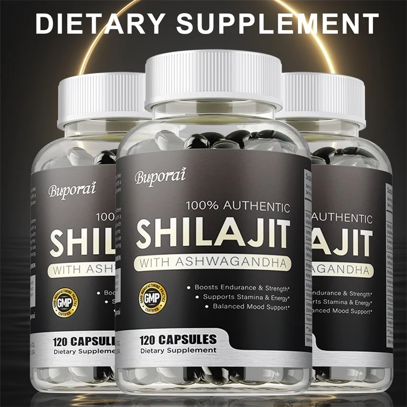 

Shilajit & Ashwagandha Supplement - Improves Memory, Concentration, Mood, Endurance, Performance and Vitality