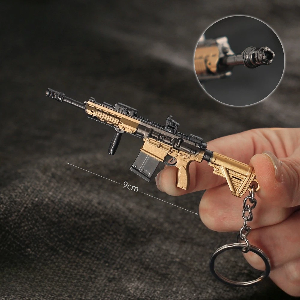 22cm/8.6인치 배틀필드 6 M417 어썰트 라이플 모델 미니건 키체인 게임 주변기기 장난감 총 공예 수집품 장식 소년 선물
