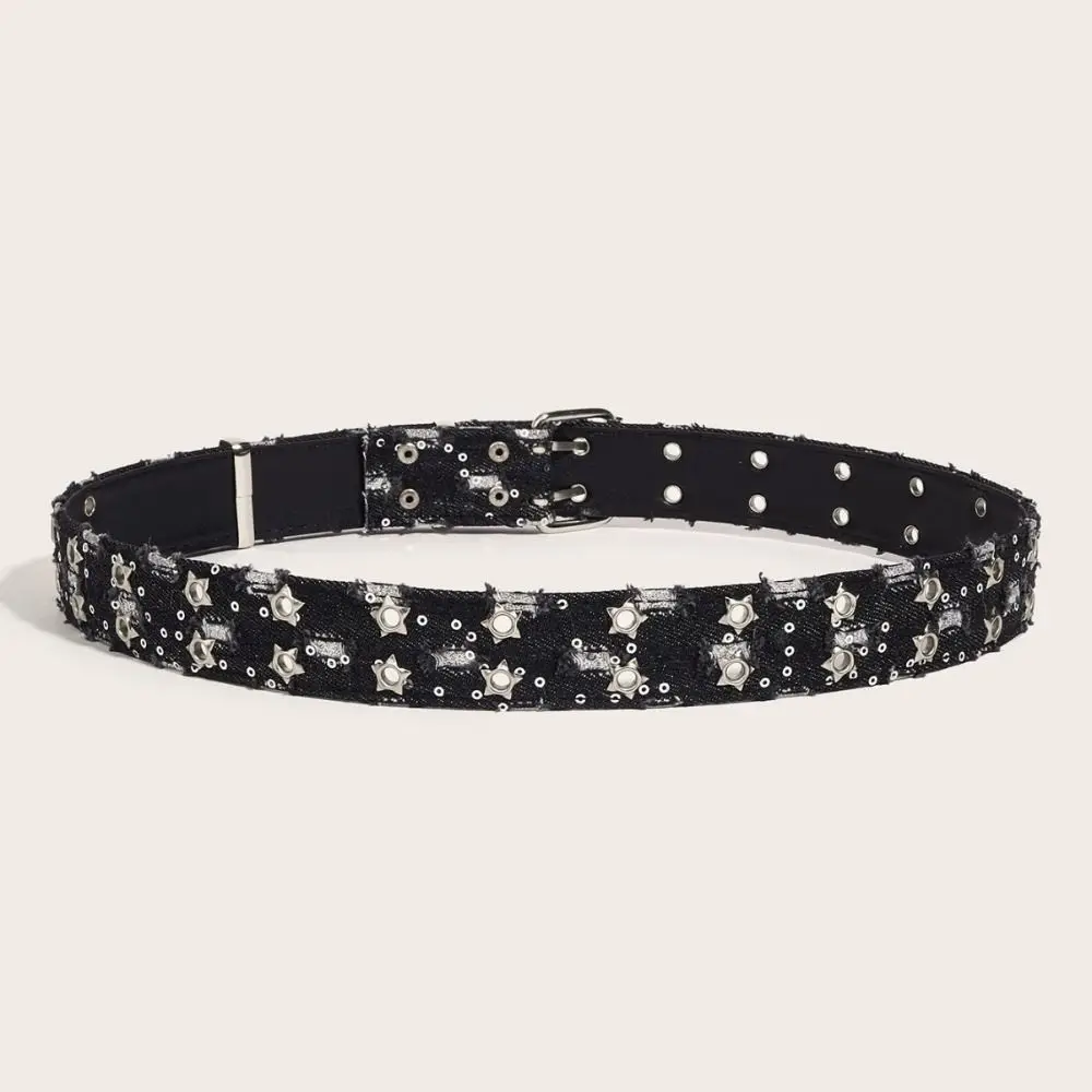 トレンドラグジュアリーデザインワイドレザーベルトヴィンテージ万能ウエストストラップスター中空ベルト