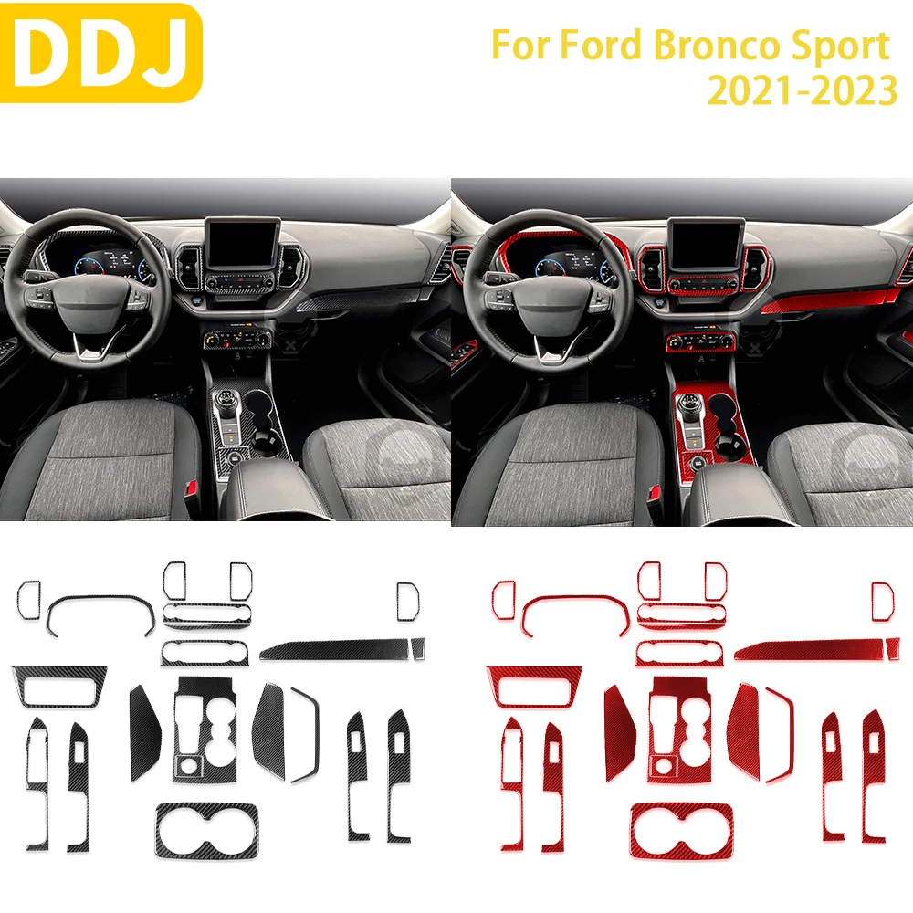 

For Ford Bronco Sport 2021 2022 2023 Accessories Carbon Fiber Car Interior Instrument Gear Door Panel Trim Sticker Decoration