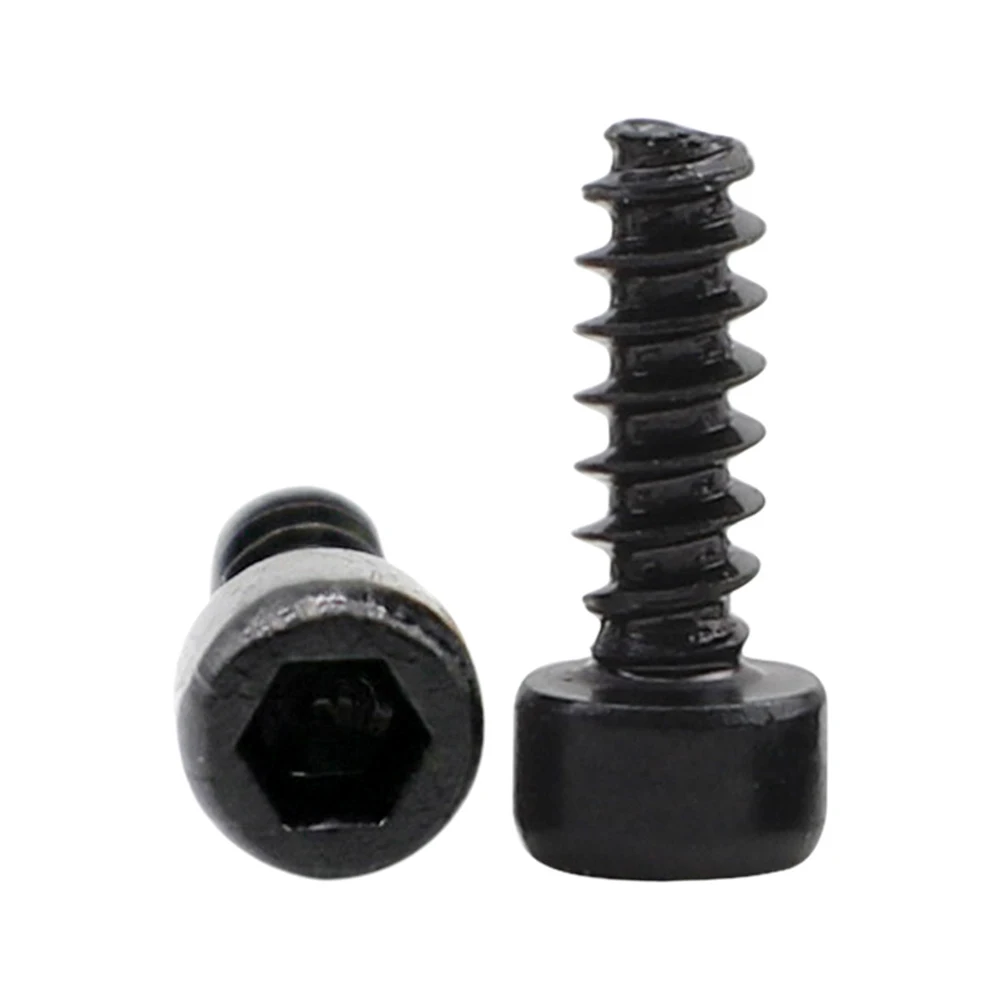 Hex Socket Head Cap Flat Tail Tapping Screws Bolts Black Plated M2 M2.3 M2.5 M2.6 M3 M4 Hexagon Drive Cap Screw for Furniture