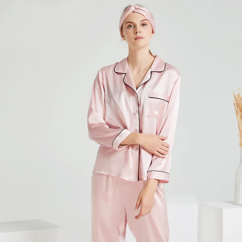 

Высококачественная шелковая пижама для женщин, новый домашний костюм 19momme