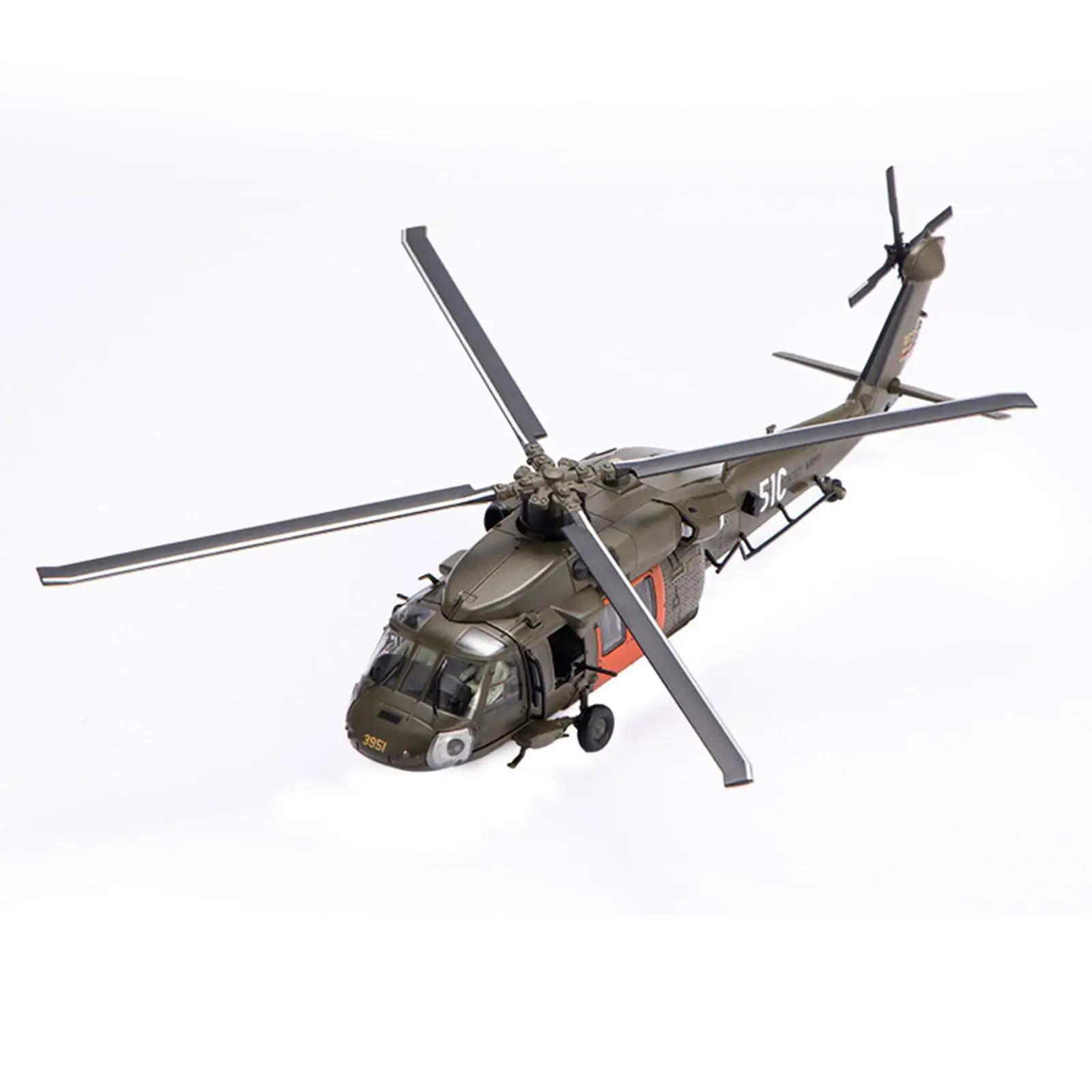 Modello di caccia pressofuso nero UH 60 1:72 con espositore per libreria