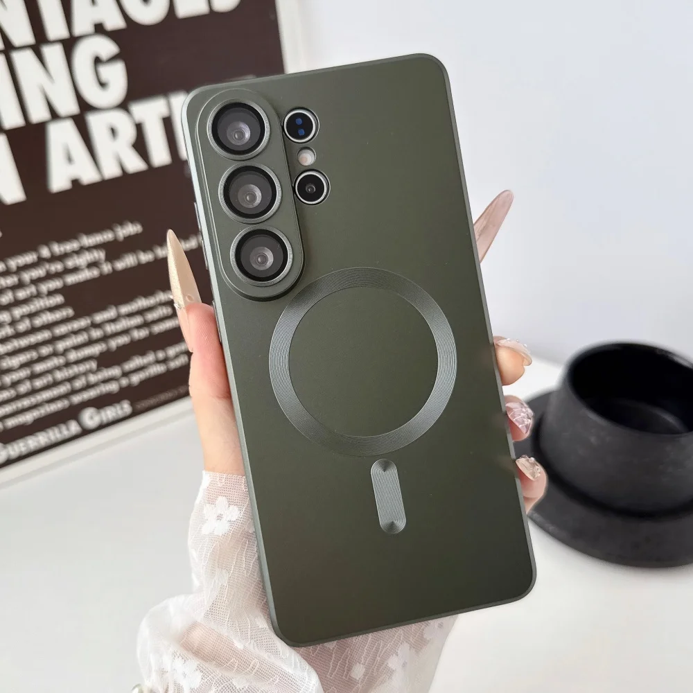 Luxury Matte Magnetic Case for Samsung S26 S25 S24 S23 S22 S21 Ultra Capa for Samsung S26 Ultra S26Plus for Magsafe Phone Cover