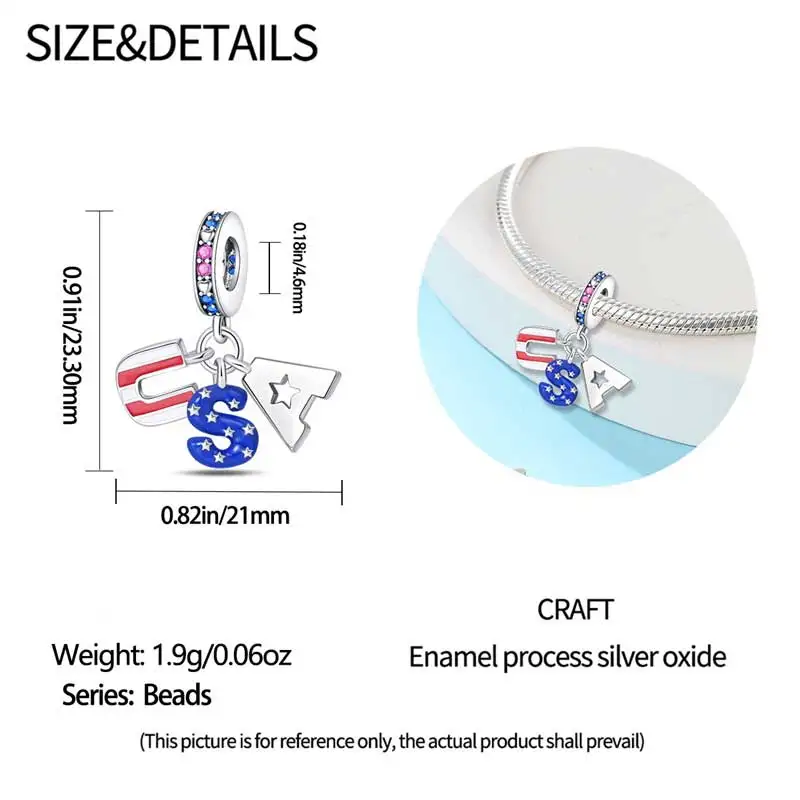 Fit Pan Original Bracelet American Style Series-USA Three-Piece Set For Women Jewelry DIY Beads New Items Hot