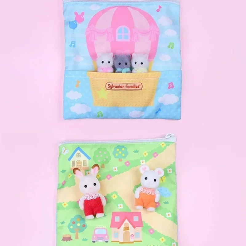 عائلات سيلفانيان سلسلة المفاتيح العمياء اكسسوارات أرقام الألعاب الأصلية حقيبة التخزين المنتهية ولايته أداة فتاة لعب الاطفال الفتيات الثلاثي