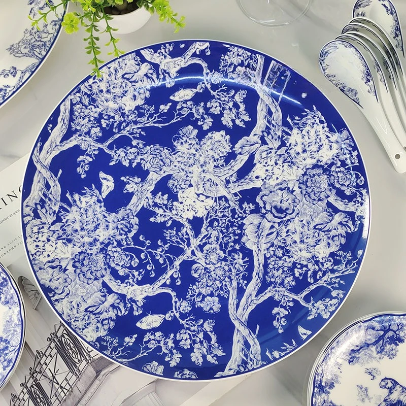 

Exquisite Bone China Western Food Plate Bowl Spoon Set Household Housewarming Gift High-end Tableware