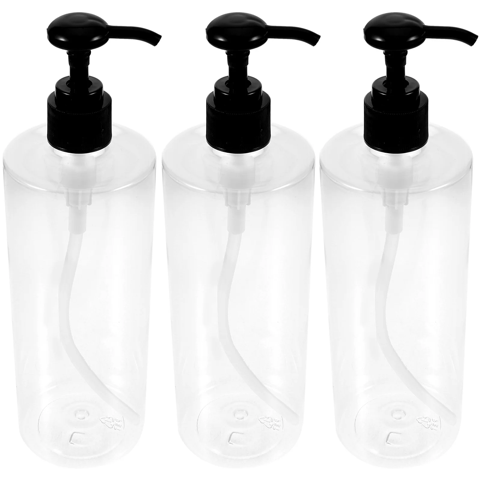 3 stuks hervulbare perspompfles transparante douchegel container subverpakking fles voor badkamer thuis zwarte perskop