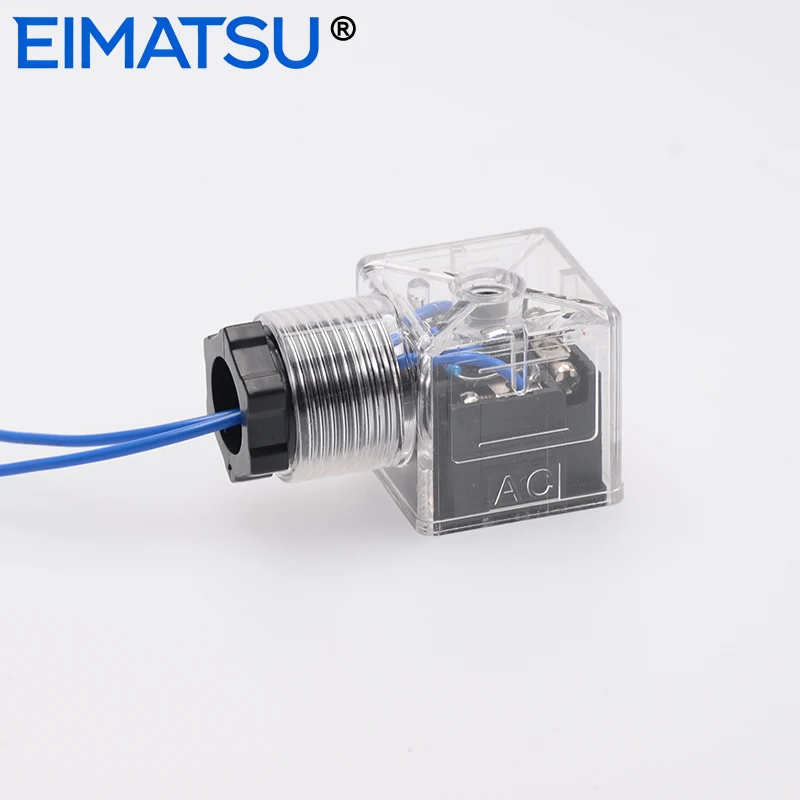 DIN43650A 18mm Industrial solenoid valve plug connector sensor electrical connection 2P+E AC DC with indicator light LED