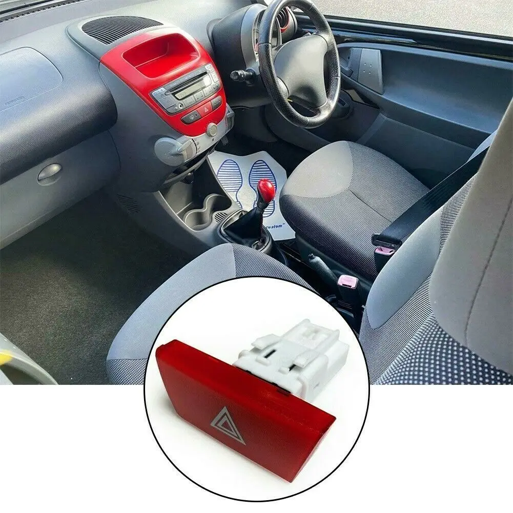 

Car Hazard Light Warning Switch Button Red Plastic For Citroen C1 Peugeot 107 Toyota Aygo 2005-2014 OEM6490NG Car Accessories