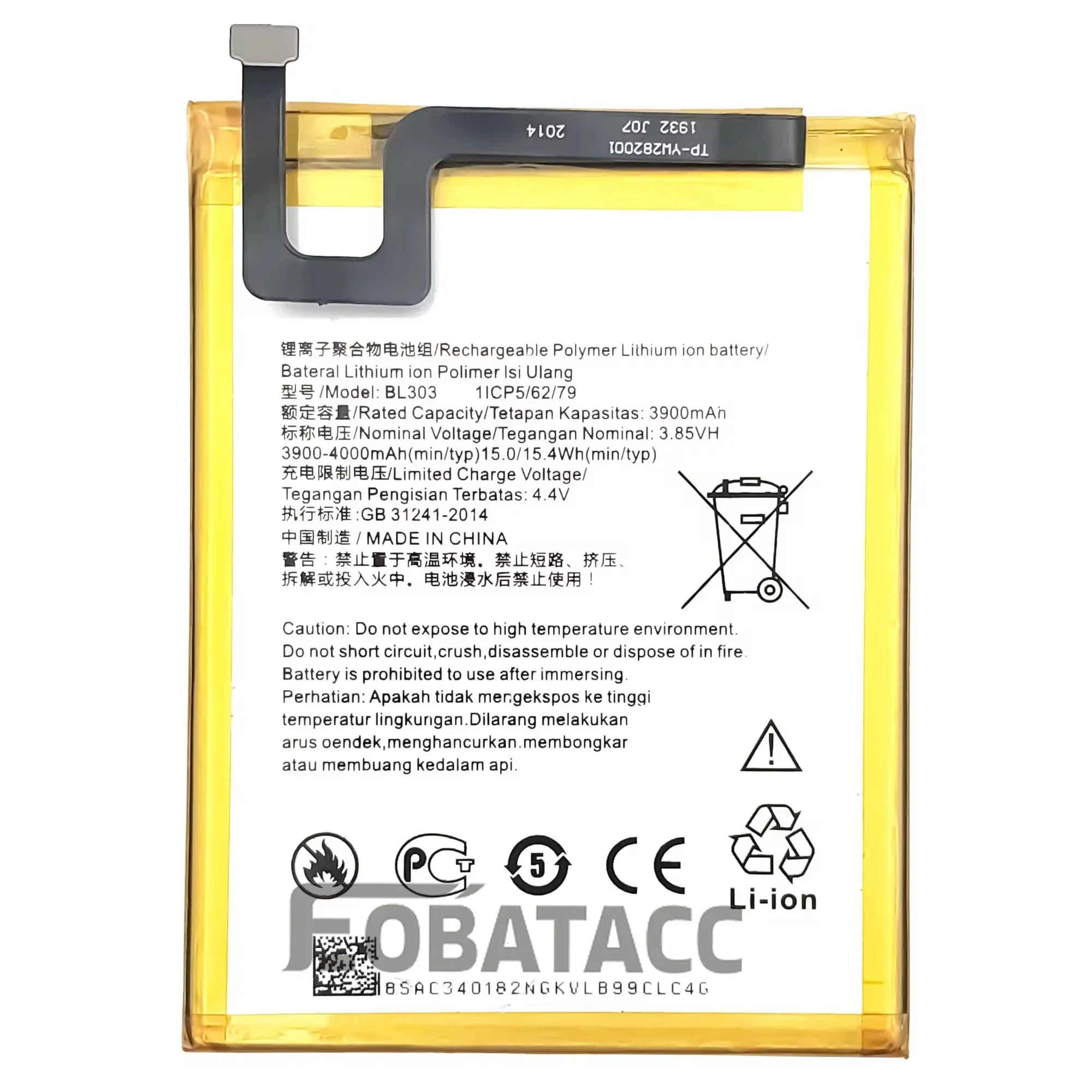 100% New Original Battery BL303 For lenovo A6 Note Battery + Free Tools