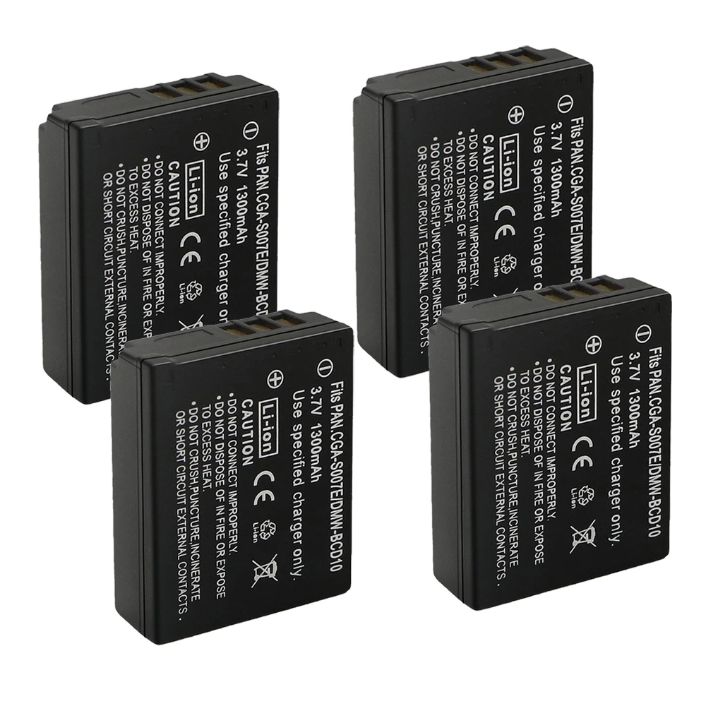 

1300mAh CGA-S007E CGA S007E S007 S007A BCD10 Camera Battery for Panasonic DMC TZ1 TZ2 TZ3 TZ4 TZ5 TZ50 TZ15 Batteries