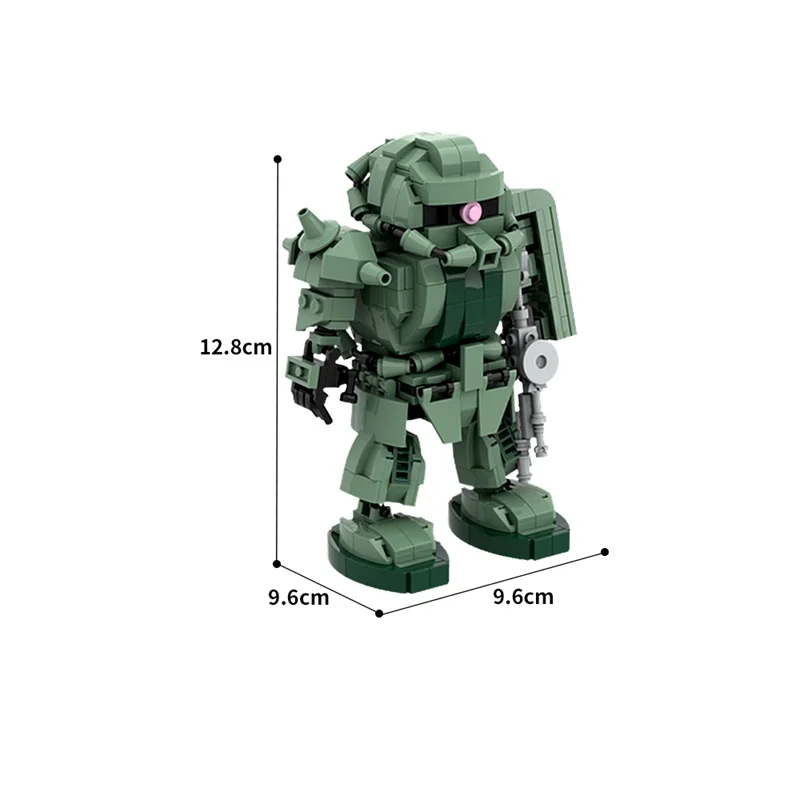 MOC MS 06 Zaku Model Building Blocks Fighting Action Mecha assemblato Brick Toy fai da te creativo regalo per bambini Robot High-tech