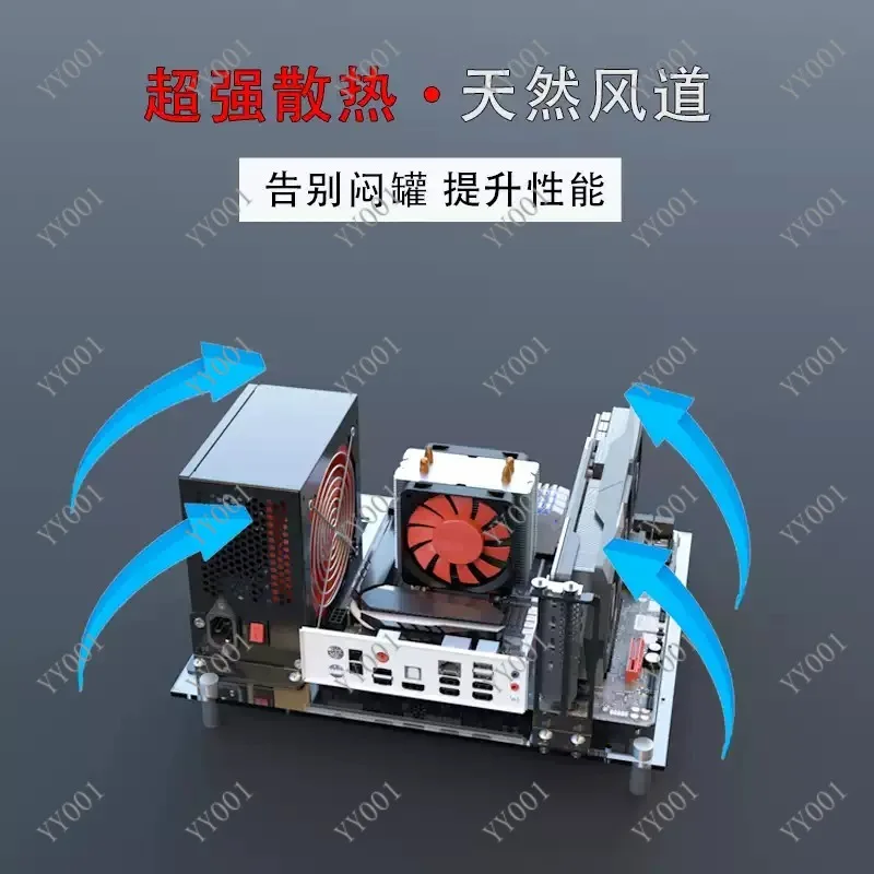 Fully Transparent Plexiglass Case Motherboard Bracket Support MATX ATX X99 Custom Open Frame
