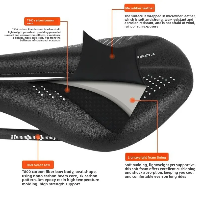 Ultra light short nose mountain road bike carbon fiber riding seat cushion carbon fiber bicycle seat cushion saddle bicycle