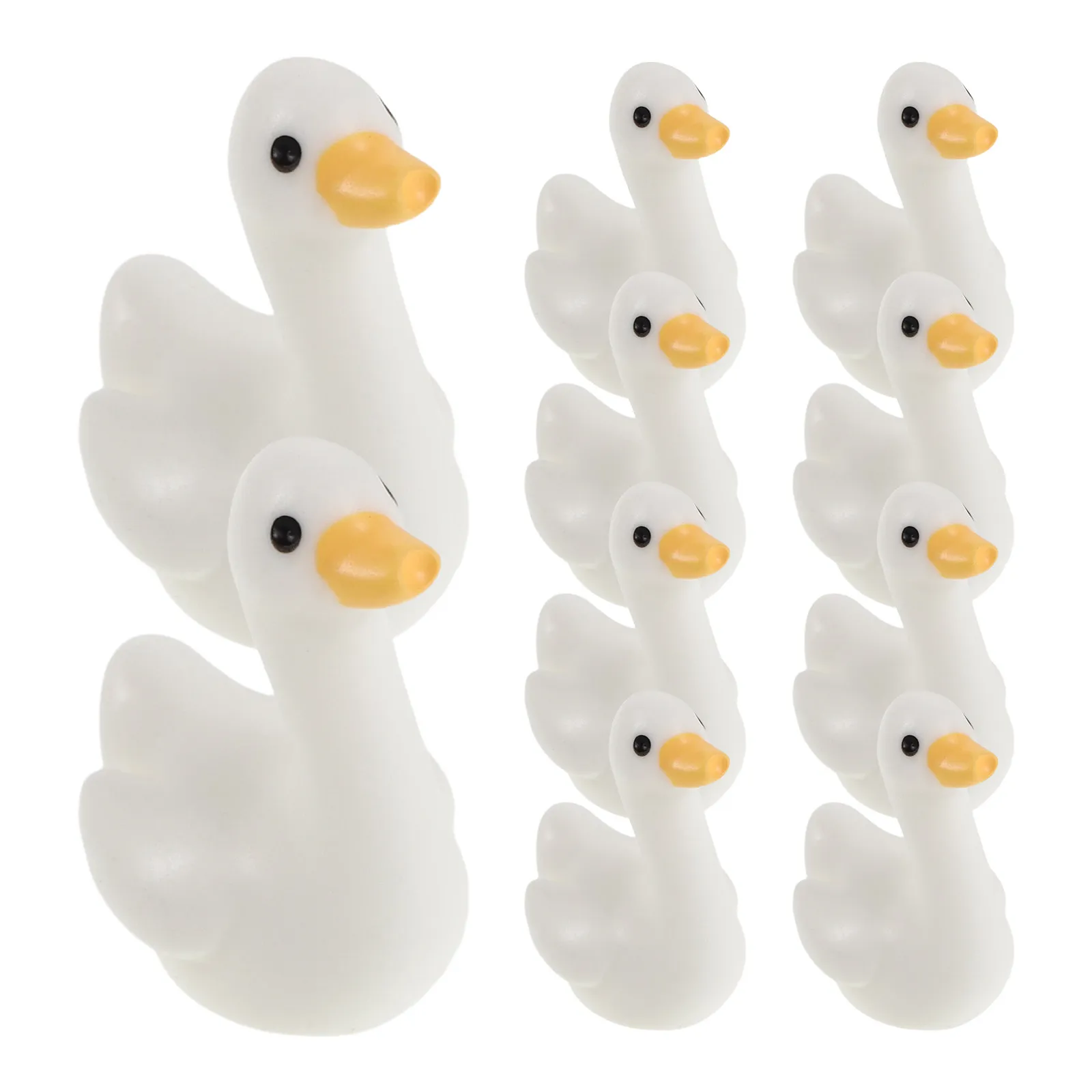 

50Pcs Cute Goose Decorations White Resin Geese for Office Home Desk Travel Accessory Miniature Porch Lawn Outdoor Arrangements