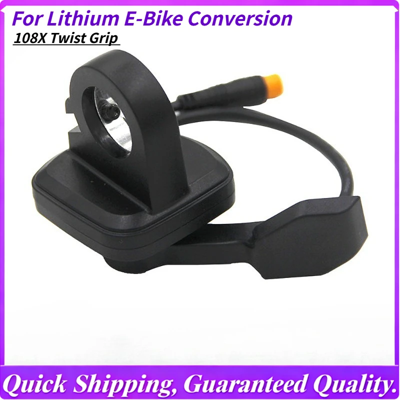 مجموعة الخانق العالمية لتحويل الدراجة الإلكترونية الليثيوم، قبضة تويست 108X مع التحكم في سرعة البداية ووظيفة الفرامل الكهربائية