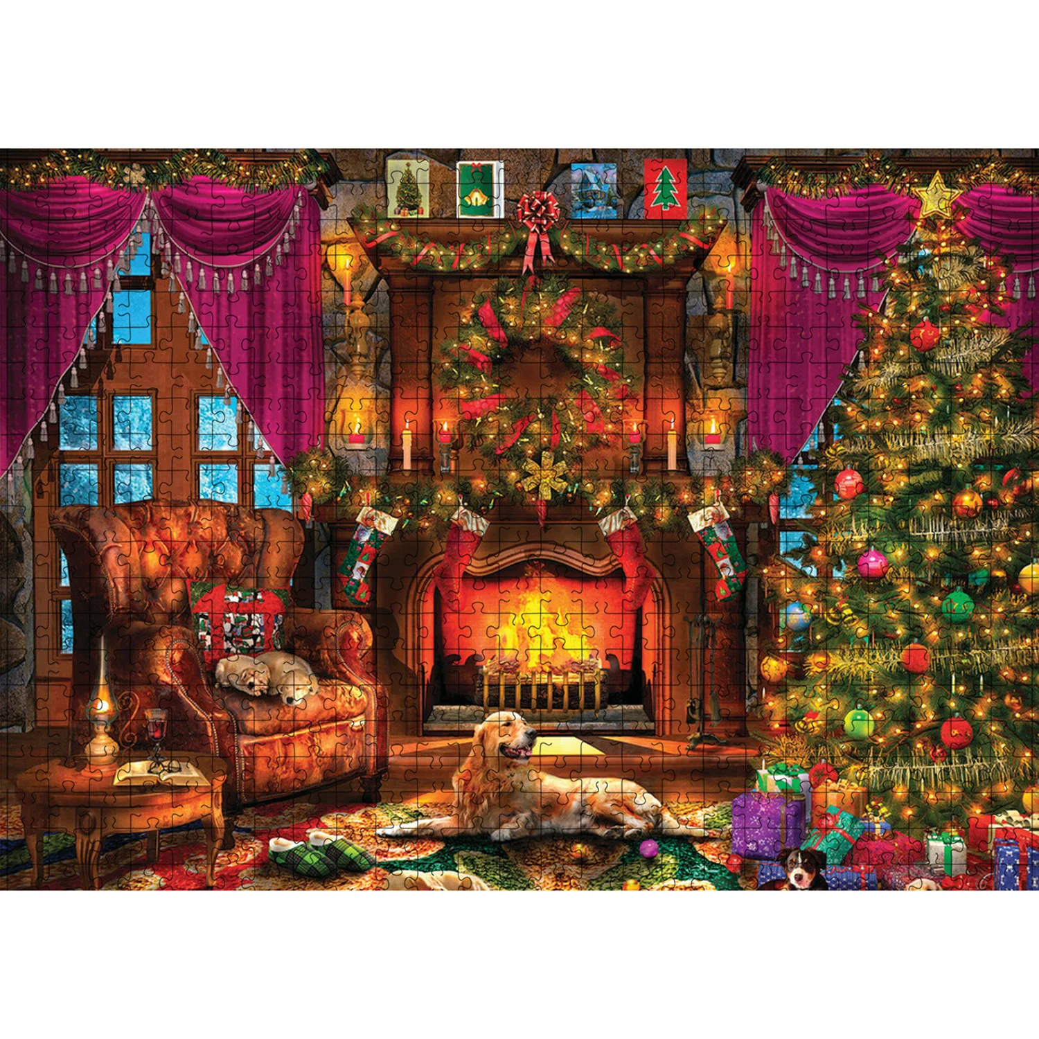 1000 Pieces Merry Christmas Jigsaw Puzzle Home Decor Adults Puzzle Games Family Fun Floor Puzzles Educational Toys for Kids