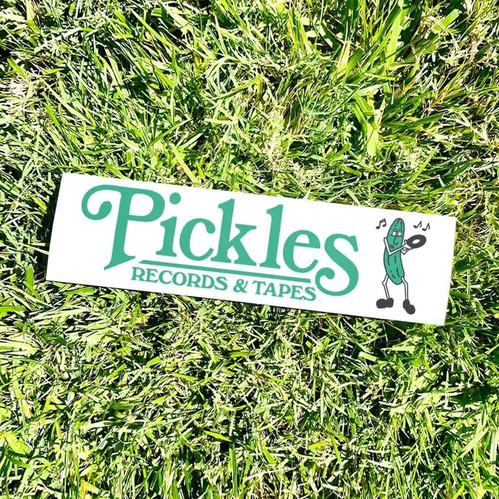 PICKLES Records & Tapes Bumper Sticker - Omaha NE Vintage Style WHITE Decal 80s - Bumper Stickers - Car Stickers