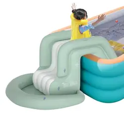 Inflatable Swimming Pool With Pool Slide Outdoor Anti-Tipping Water Slide Kids Summer Inflated Waterpark Toy Toddler Bath Pool