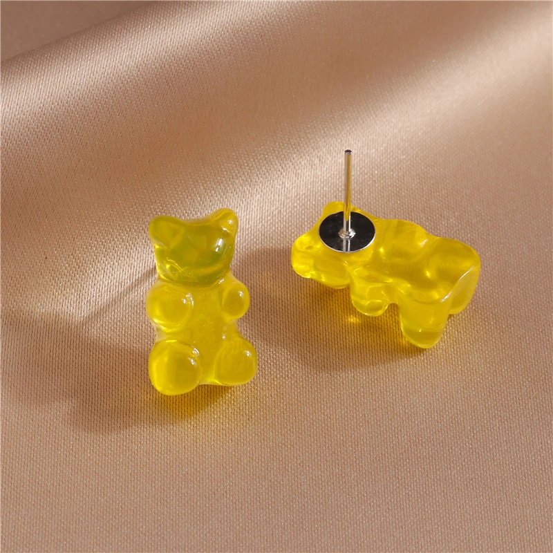 Nette Gummibärchen Ohrstecker für Frauen Candy Farben Tier Baumeln Ohrringe Brincos Femme Mädchen Party Urlaub Schmuck Geschenke – Detail 8