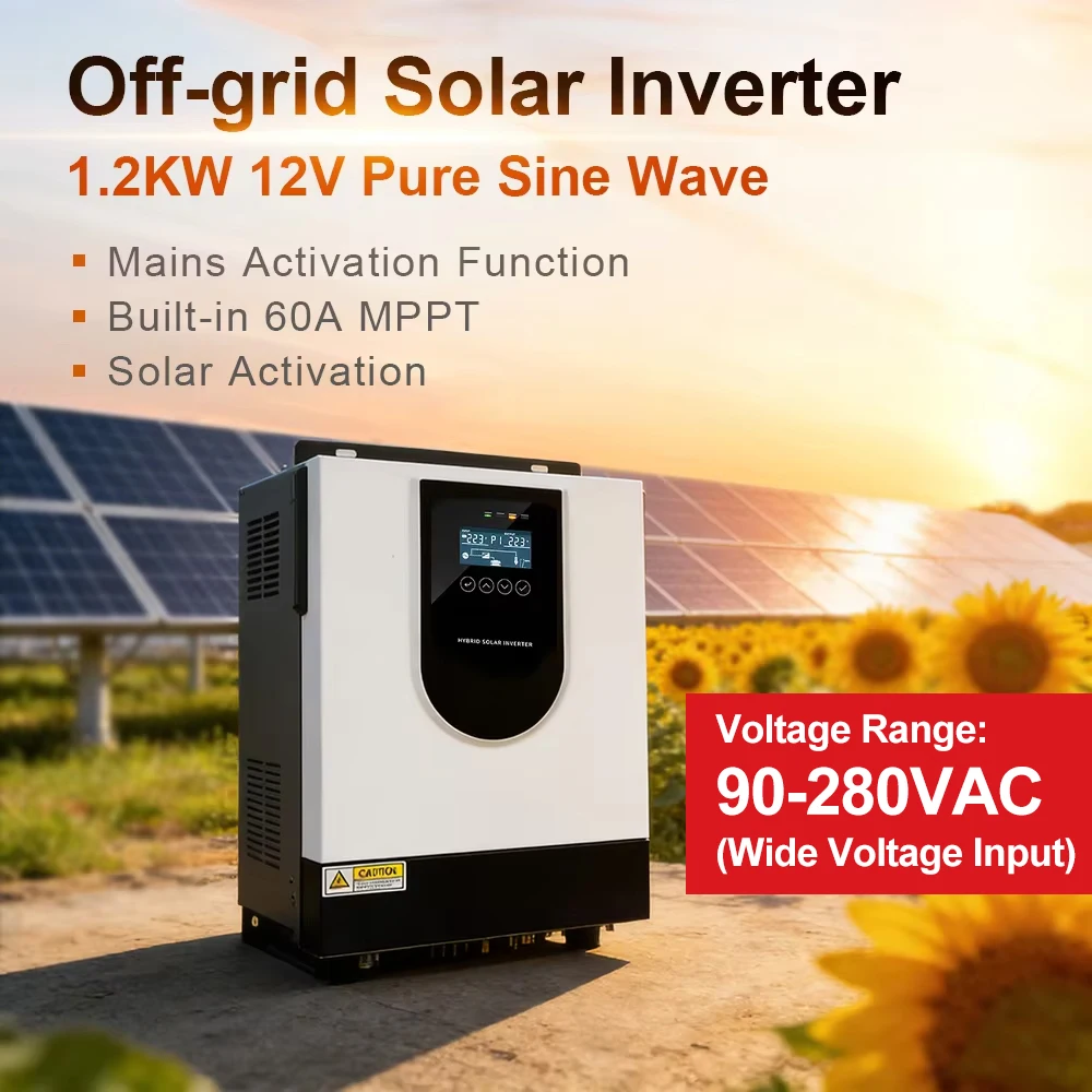 Full Series 1.5-12kW 12V 24V 48V Off Grid Hybrid Solar Inverter 220V Pure Sine Wave Built-in MPPT Charger AC Mains Home Storages