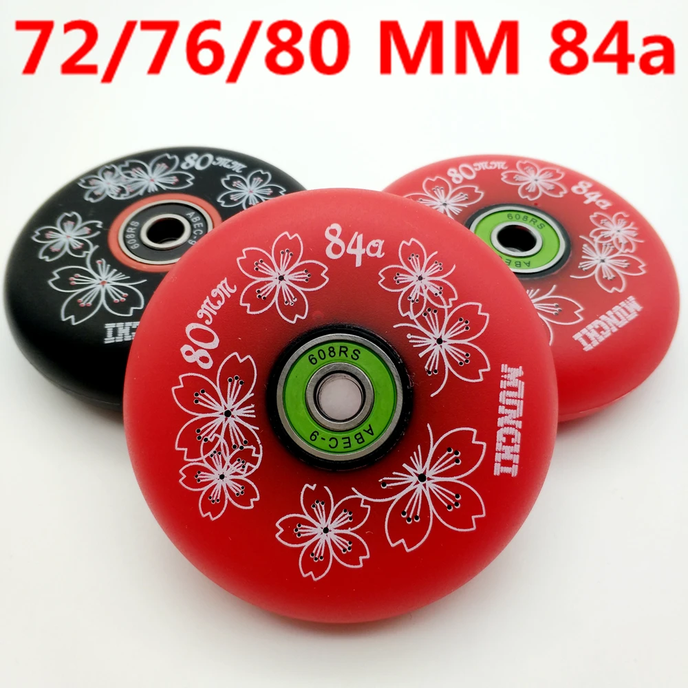 Roller skate wheels cherry wheel sliding 80mm 84A with bearing 8wheels/lot