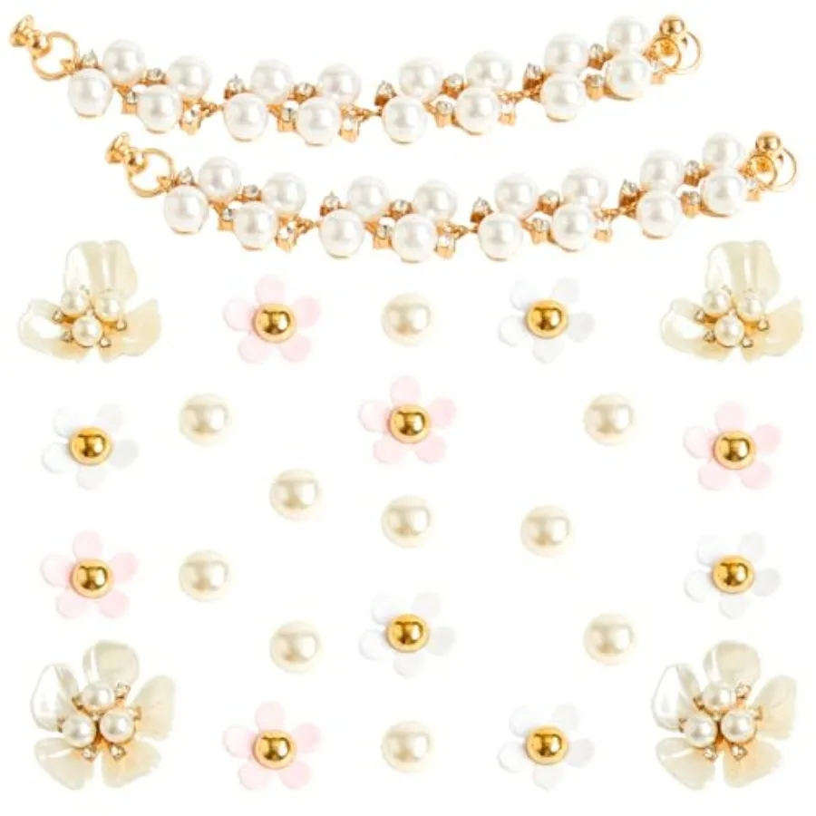 

26 шт. блестящие подвески для обуви для украшения сабо, подвески с цветами для девочек и женщин, жемчужные украшения, украшение для обуви с бриллиантами.