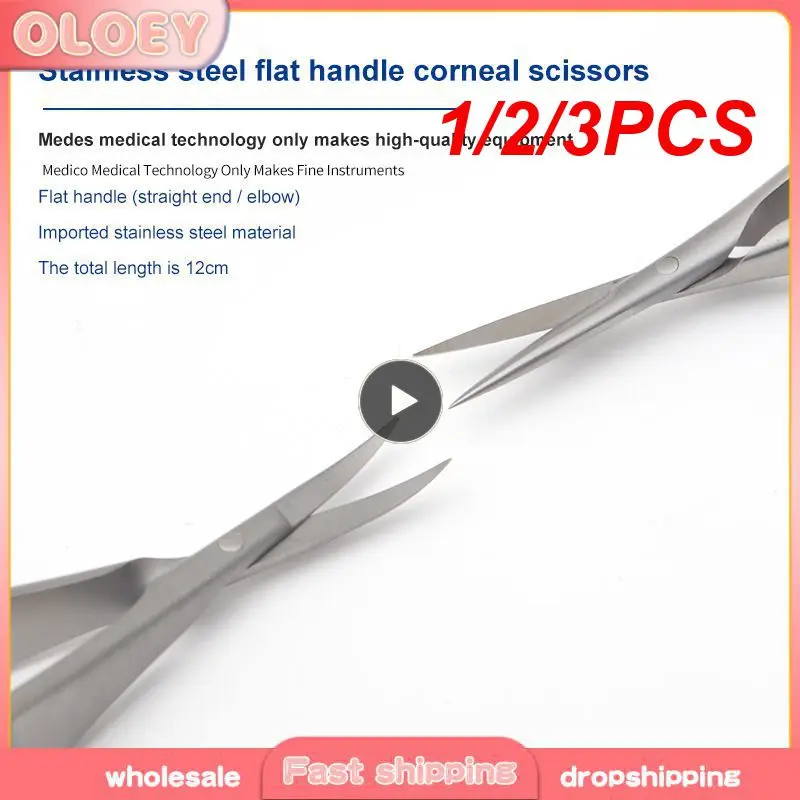 1/2/3PCS cm Stainless Steel Microscopic Instruments elbow Micro Scissors