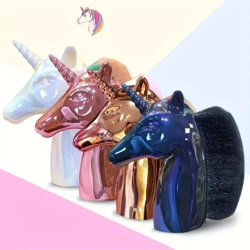 Einhorn Make-Up Pinsel Nagel Staub Pinsel Entferner Nail art Maniküre Werkzeuge Multifunktionale Nagel Reinigung Frauen Schönheit Make-Up Pinsel