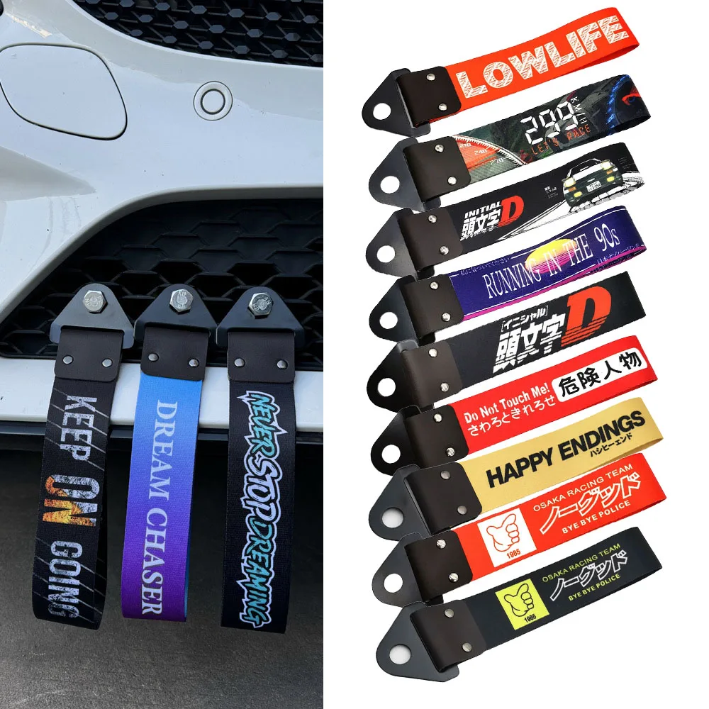 

Initial D Tow Strap Car Nylon Short Tow Ropes Modification Culture Tow Rope Jdm Towing Hook Universal Tuning Car Accessories
