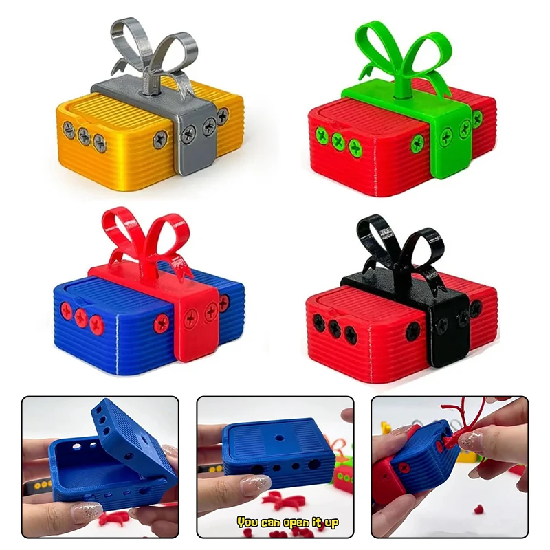 Annoying Gift Box With Screws, 3D Prank Screw Box, Valentine's Day Bow Gift Packaging Box, With Hidden Compartment, Teaser