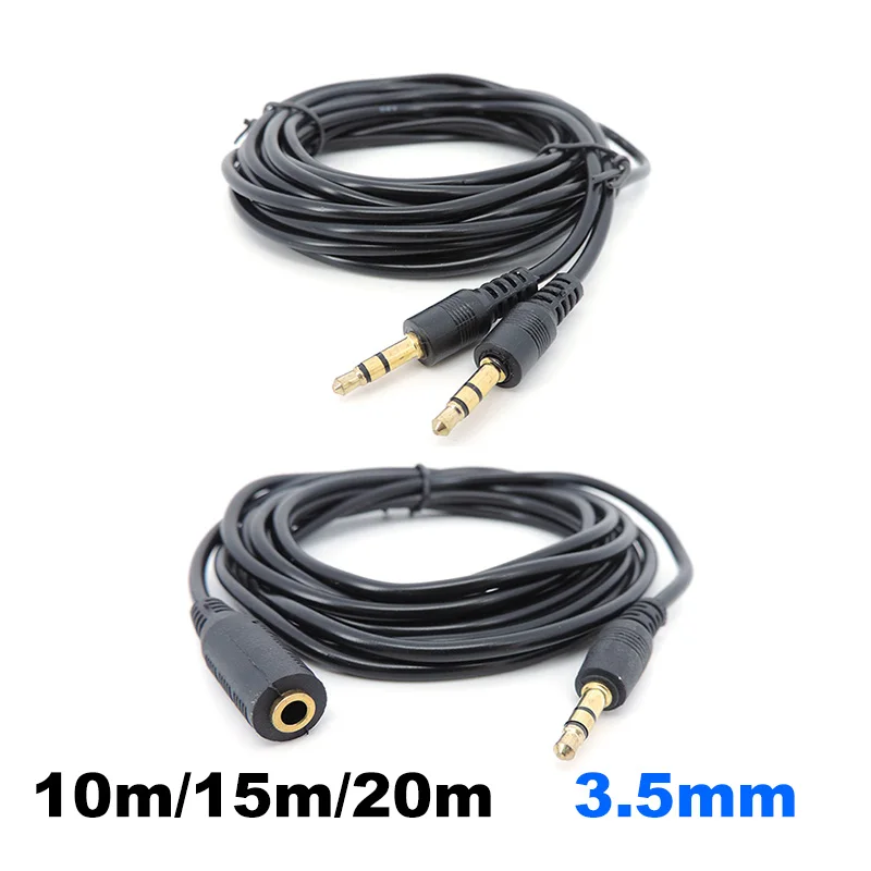 3.5mm 3pole Audio Male to male Female Jack Plug Stereo Aux Extension connector Cable Cord for Headphone Earphone K5