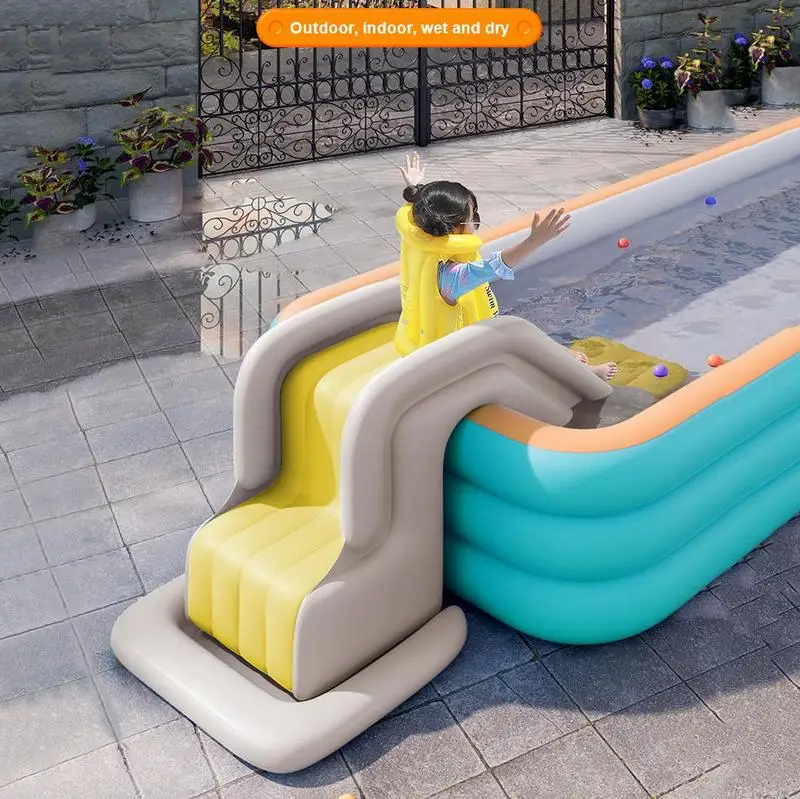 Inflatable Water Slide Kids Swimming Water Play Toy Fun Outdoor Anti-Tipping Waterpark Slides For Inground Or Above Ground Pools