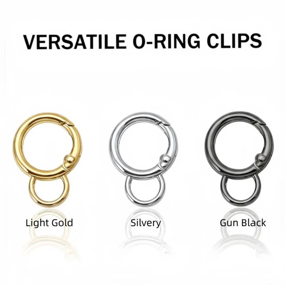 5/10/20/30/50Pcs Round Spring Snap Hooks, Swivel O Rings Buckles Clips Trigger Keyring for Bags Purses Keychain DIY Accessory