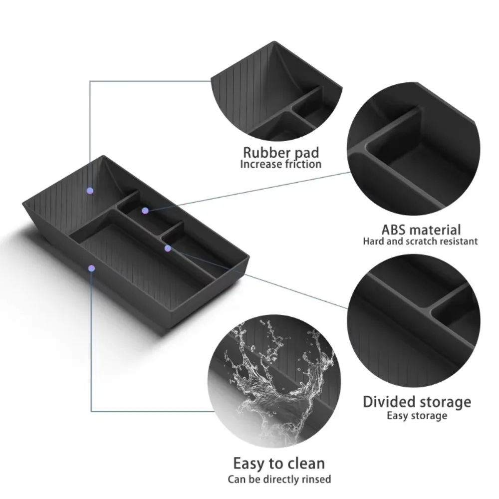Silicone Center Console Lower Storage Box Tray Organizer For Tesla Model Y Juniper / Y Standard 2025‑26 Car Interior Accessories